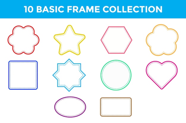 Vector geometric shape frame pastel color collection