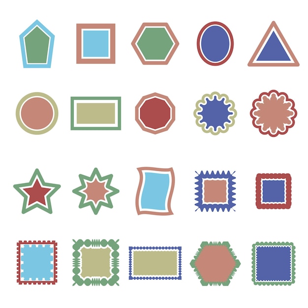 Vector geometric shape frames