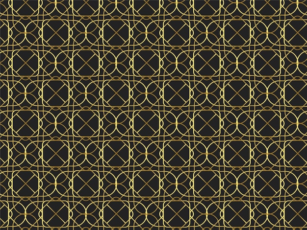 幾何学的形状の金のシームレスなパターンデザイン