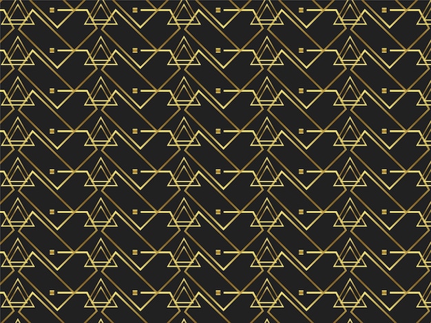 Geometric shape gold seamless pattern design