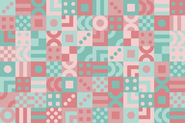 Geometric shape mosaic pattern background