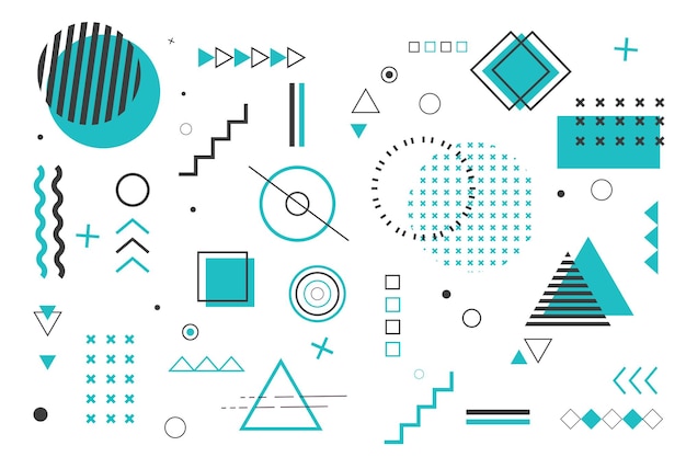 Vector geometric shapes background in flat design