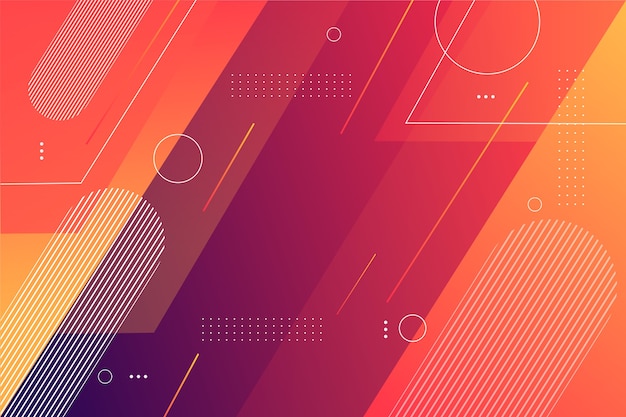 Vector geometric shapes background in gradient