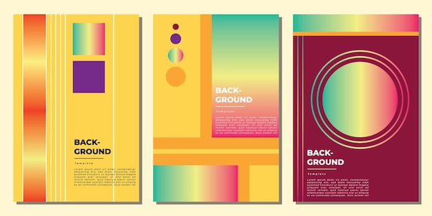 Geometric shapes background template copy space set for poster, leaflet, pamphlet, or brochure.