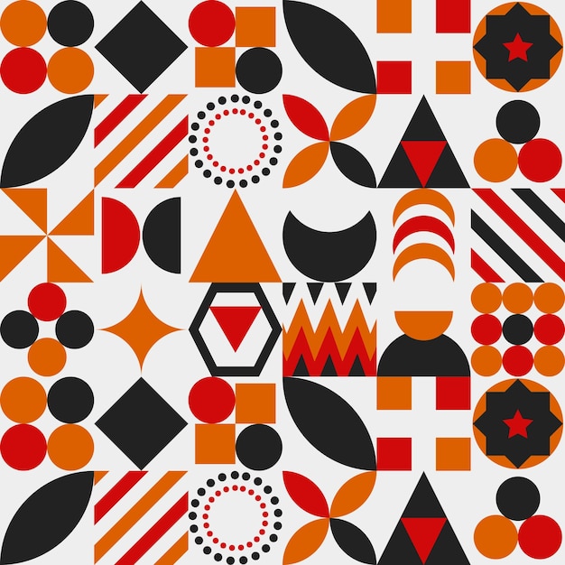 Geometric shapes colorful vector background orange geometrical shapes elements background