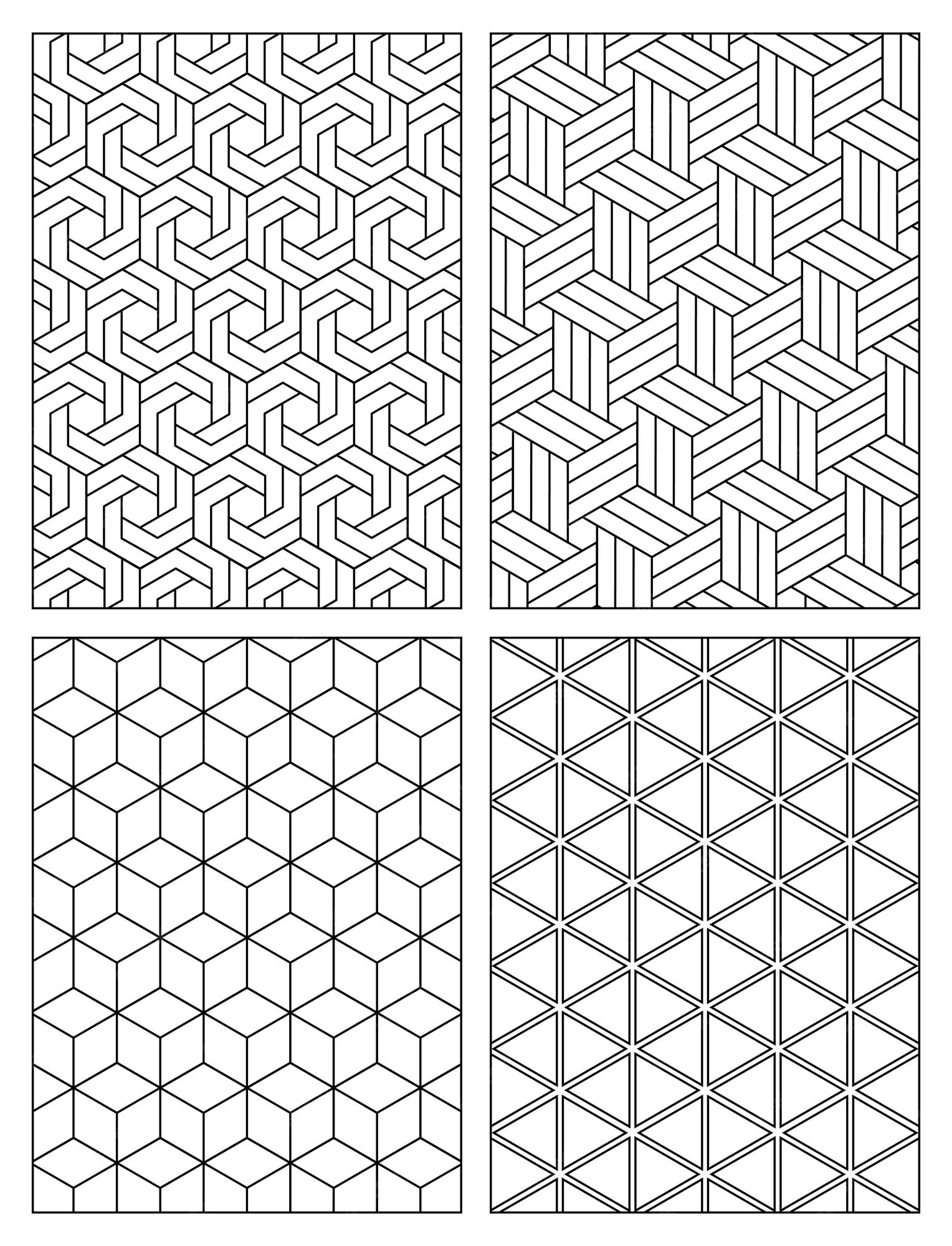 Geometric Shapes Coloring Pages For Kids
