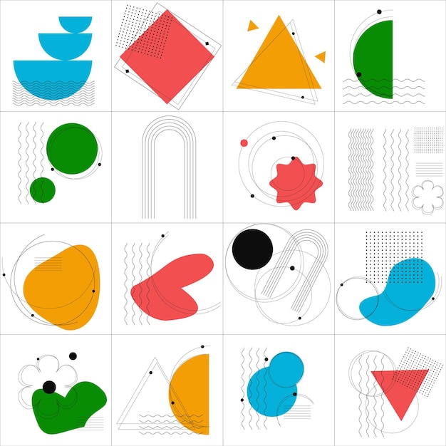 geometric shapes to create a collage change colors combine shapes