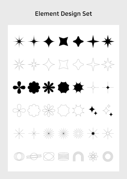 Vector geometric shapes element design set