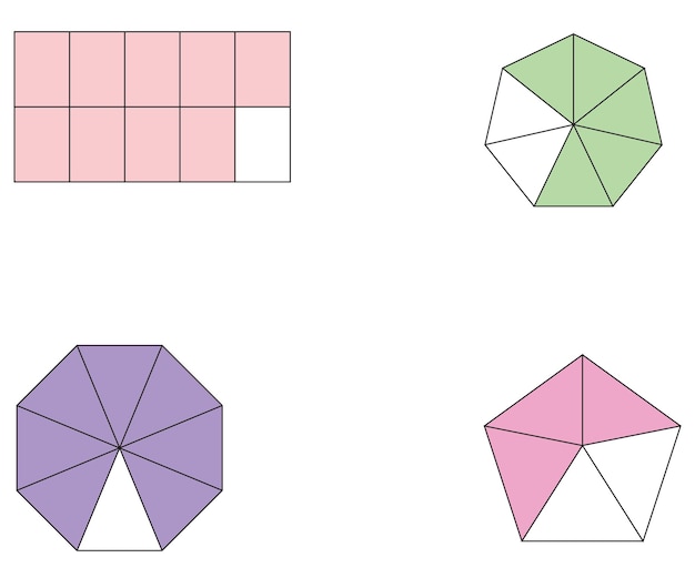 Vector geometric shapes fraction