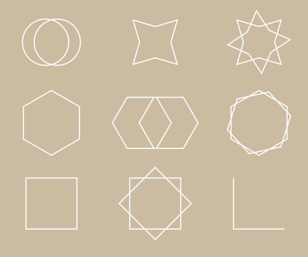 Geometric shapes icons set