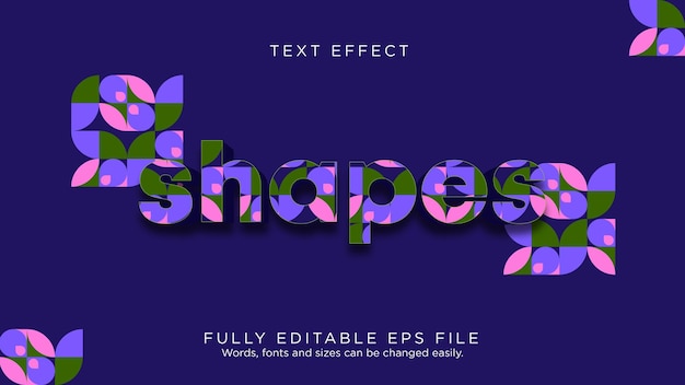 Geometric Shapes Pattern Text Effect Font Type