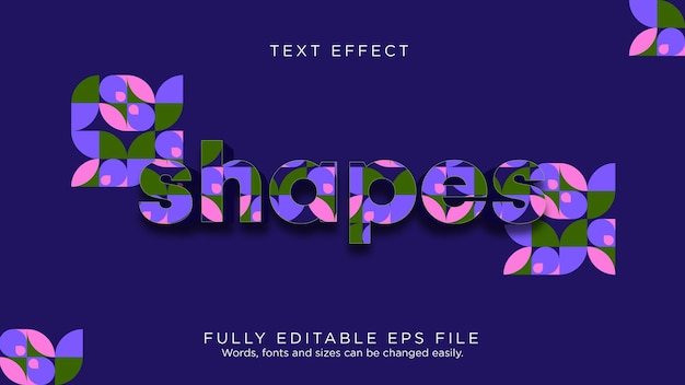 Geometric shapes pattern text effect font type