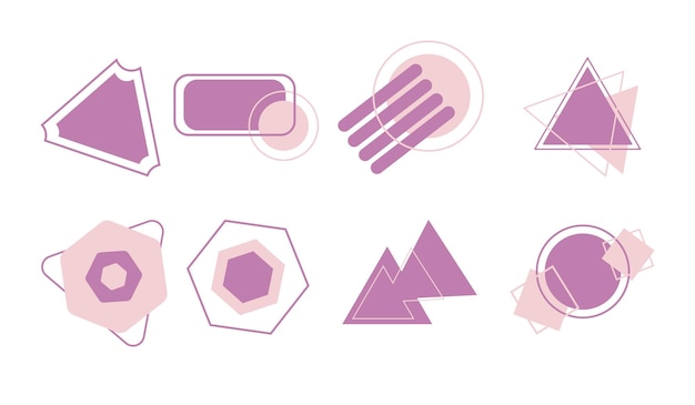 Vector geometric shapes set vector illustration for web design and print