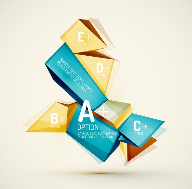 Geometric shapes with sample text Abstract template