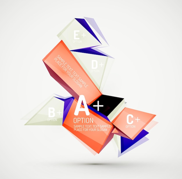 Geometric shapes with sample text Abstract template