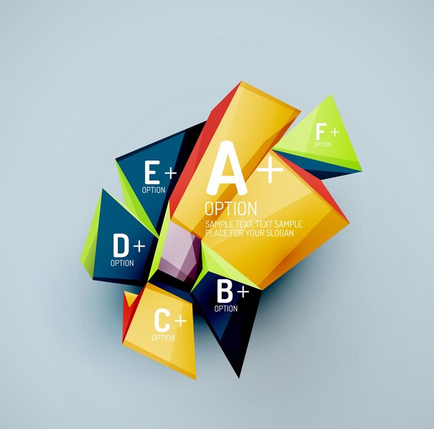 Geometric shapes with sample text Abstract template