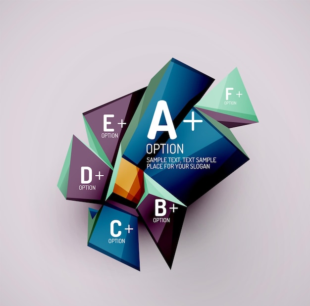 Geometric shapes with sample text Abstract template