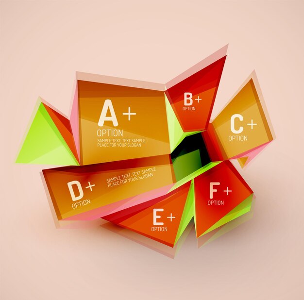 Forme geometriche con testo di esempio modello astratto