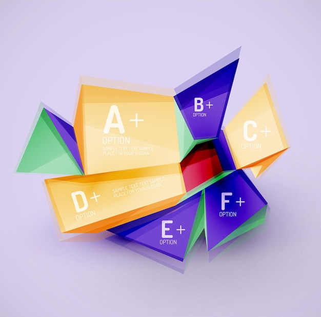 サンプル テキスト付きの幾何学的形状の抽象テンプレート