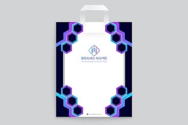 Geometric shopping bag design template