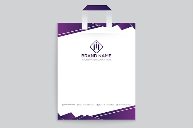 Geometric shopping bag template design