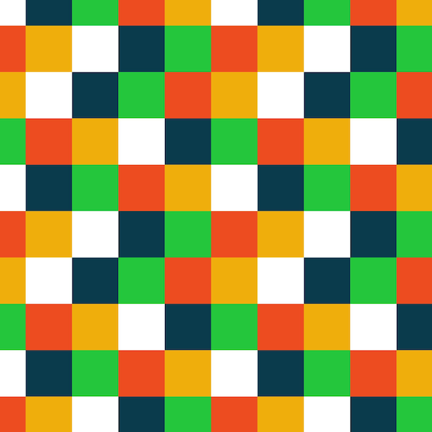 geometric simple pattern seamless with squares white green blue yellow vector image