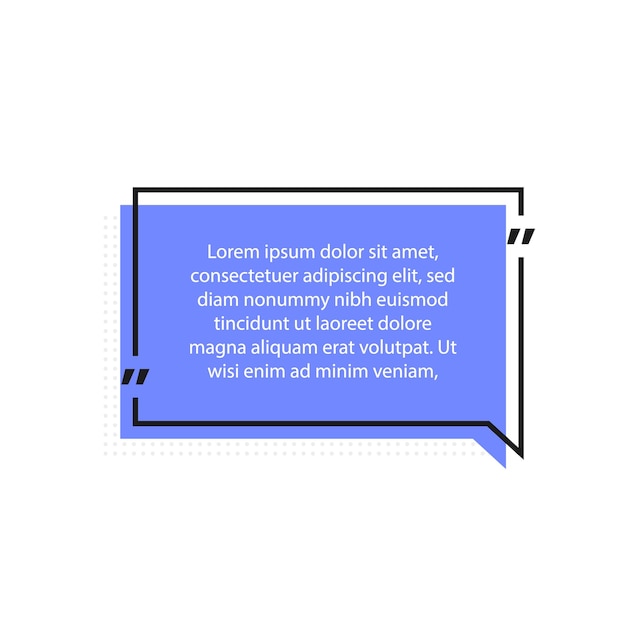 Geometric speech bubble space for quote and text vector illustration