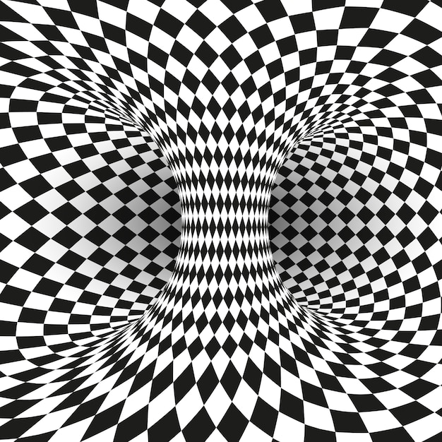 Геометрический квадрат Черно-белая оптическая иллюзия