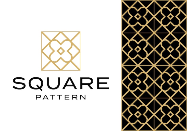 Vector geometric square pattern logo icon vector design template