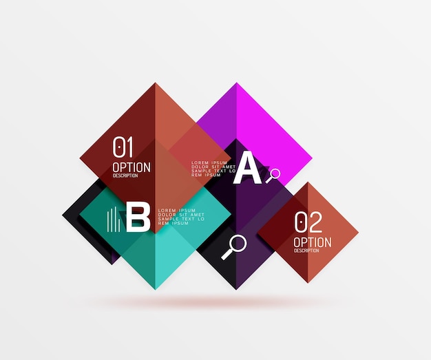 Geometric square and triangle template Vector template background for workflow layout diagram number options or web design