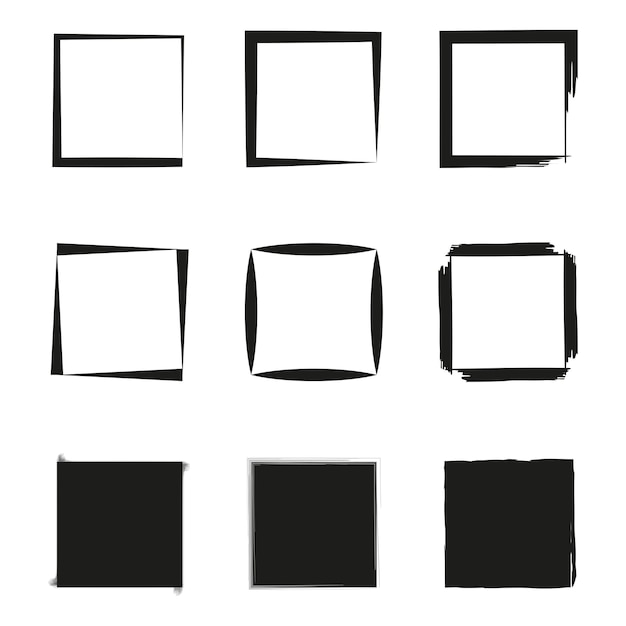 Geometric squares collection Various frames set Modern art elements Vector illustration EPS 10