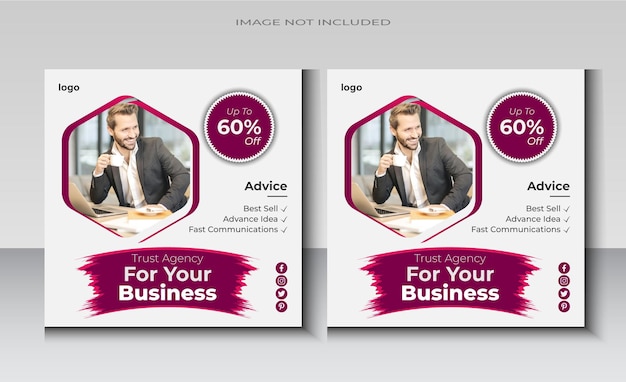 Geometric style business social media post banner design template