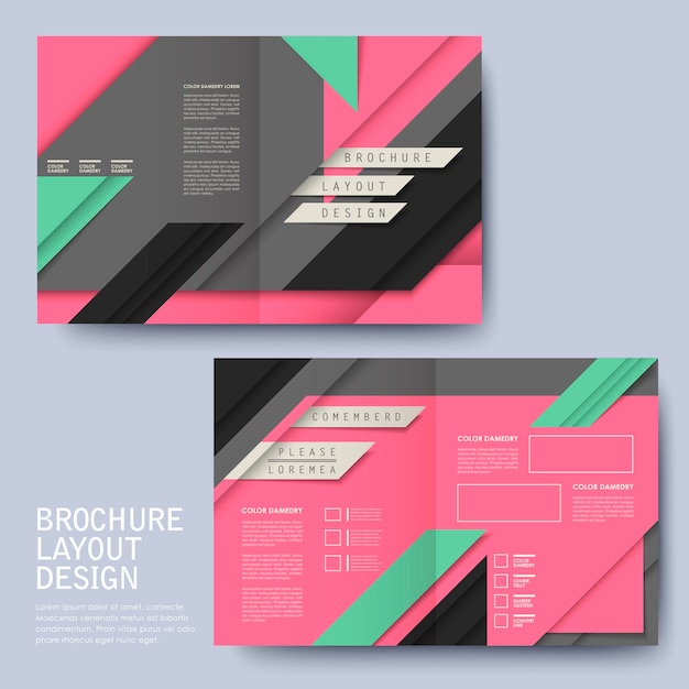 Geometric style halffold template brochure