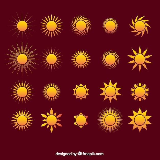 ベクトル 幾何学的な太陽のアイコン