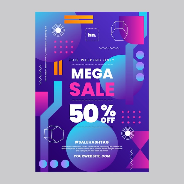 Vector geometric super sale flyer template