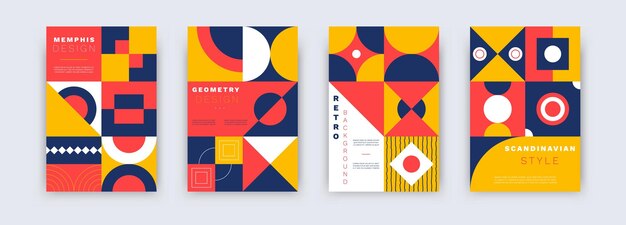 Geometric swiss background. Simple retro geometrical shapes and basic forms. Vector posters