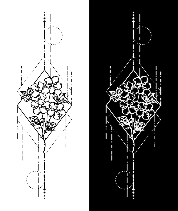 Vector geometric tattoo design