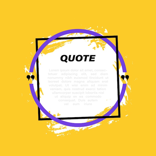 Vector geometric texting boxes quote box speech bubble with grunge background space for quote and text vector illustration