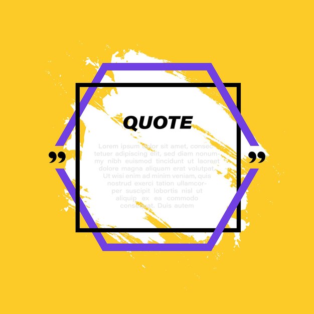 Vector geometric texting boxes quote box speech bubble with grunge background space for quote and text vector illustration