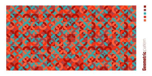 Geometric trendy pattern bauhaus style modern colorful background with simple elements retro texture