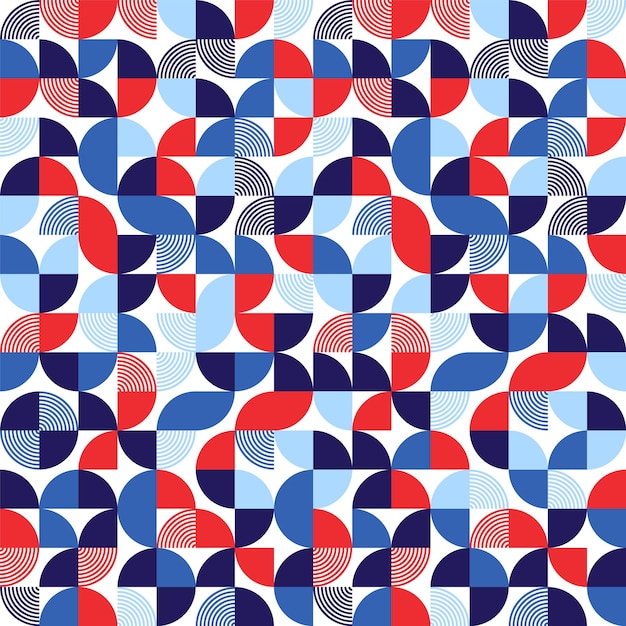 Geometric trendy pattern bauhaus style modern colorful background with simple elements retro texture