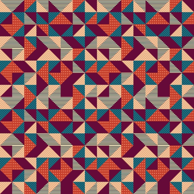 Geometric triangle abstract with colorful vintage background