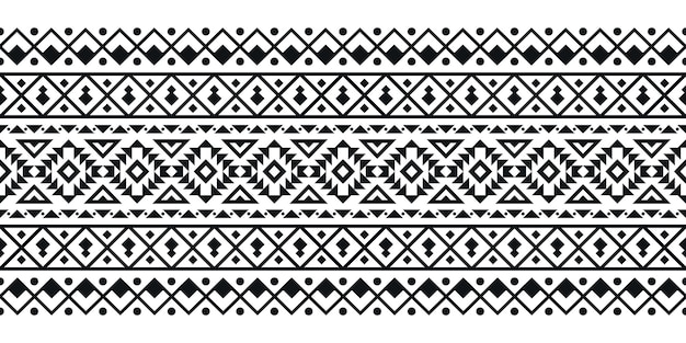 Geometric tribal black and white pattern