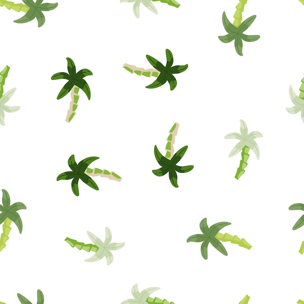 Geometric tropical palm tree seamless pattern. Cute green palm wallpaper. Decorative backdrop for children fabric design, textile print, wrapping paper, cover. Vector illustration