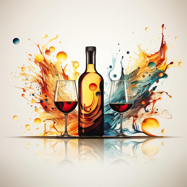 Geometric Vector Alcohol Elements On White Background s