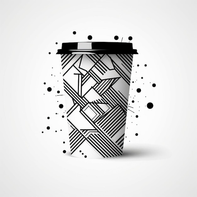 Vector geometric vector americano on white background