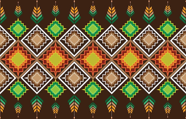 Geometric vector background with sacral tribal ethnic elements. Traditional triangles gypsy geo