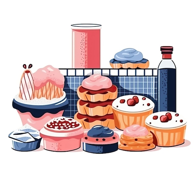 Geometric Vector Bake Sale On White Background