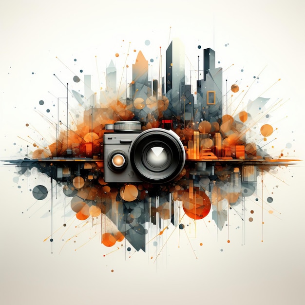 Geometric Vector City Photography Elements On White Backg