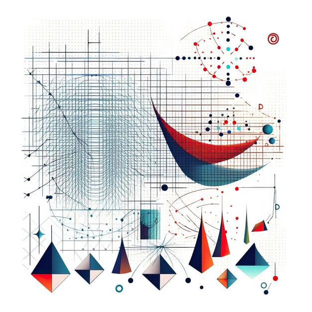 Grafica al computer vettoriale geometrica su sfondo bianco